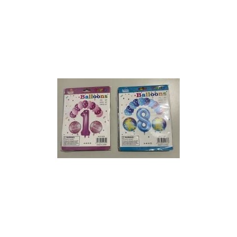 GLOBOS c/NÚMEROS x13pcs 600u｜数字气球 13 个（600件）