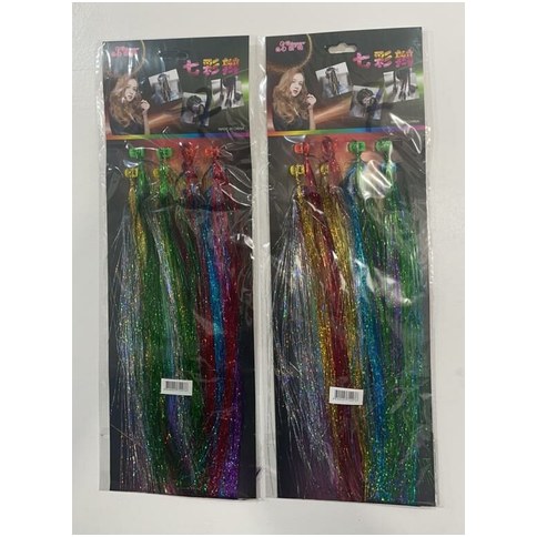 MECHITAS BRILLOS DE COLORES c/BROCHE x6pcs 500u｜彩色闪光发夹 x6个（500件）