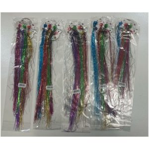 MECHITAS BRILLOS DE COLORES c/BROCHE x6pcs 1200u｜彩色闪光接发片（带夹子）（6片（1200件）