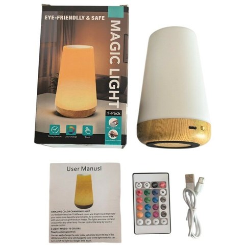 MINI LAMPARA VELADOR LED RGB TACTIL INALAMBRICO c/CONTROL REMOTO MAGIC LIGHT LS-237 RECARGABLE 80u｜Magic Light LS-237 无线触控式 RGB LED 迷你夜灯，带遥控器（80件）