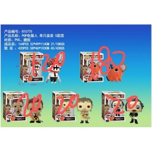 815775 FUNKO POP CHAINSAW MAN 5 MODELOS 360u｜815775 Funko Pop 电锯人 5款（360件）