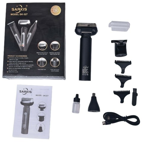 KIT 3en1 AFEITADOR CORTAPELO DEPILADOR NASAL ELECTRICO RECARGABLE SARKIS SK-327 60u｜SARKIS SK-327 三合一剃须刀和理发器套装，可充电电动鼻毛修剪器（60件）