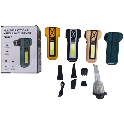 SOPLADOR DE AIRE ASPIRADOR LUZ LED INALAMBRICO MULTIFUNCIONAL RECARGABLE F040-2 48u｜F040-2 可充电多功能无线吹风/吸尘器，带LED灯（48 件）件数（48件）