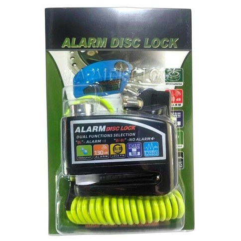CANDADO TRABADISCO CON ALARMA Y CABLE 20negro 10rojo 10azul 10amarilla 50u｜带线缆的报警碟形锁（20 个黑色、10 个红色、10 个蓝色、10 个黄色）（50件）