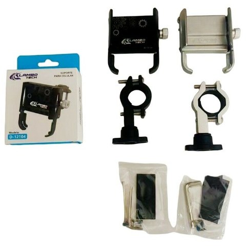 SOPORTE PARA CELULAR ALUMINIO MOTO BICICLETA LAMBO TECH D-12104 100u｜摩托车、自行车、LAMBO TECH铝制手机支架 D-12104（100件）