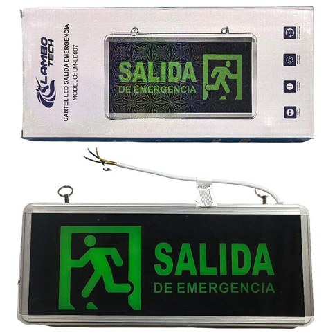 CARTEL LED SALIDA DE EMERGENCIA LAMBO TECH LM-LE007 50u｜LED 紧急出口指示灯，型号 LM-LE007（50件）