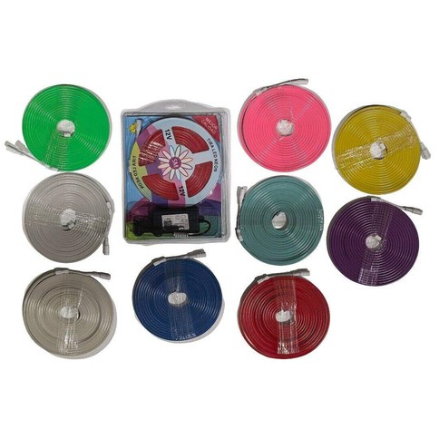 TIRA LED NEON MONOCOLOR COLORES SURTIDOS 12V CON FUENTE 5m 50u｜5米 12V 霓虹LED灯带（含电源）（50件）