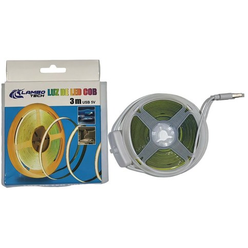 TIRA LED COB FRIA USB 5v LAMBO TECH 3m 100u｜Lambo Tech 3米 USB 冷白 COB LED灯带 5V（100件）