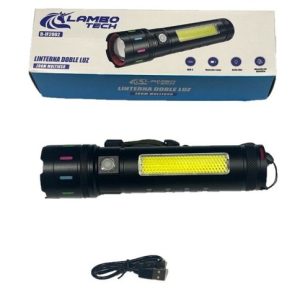 LINTERNA ALUMINIO LAMBO TECH D-JF2802 RECARGABLE 23cm 60u｜LAMBO TECH D-JF2802 可充电铝制手电筒（23厘米）（60件）