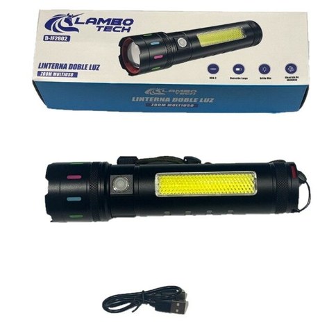 LINTERNA ALUMINIO LAMBO TECH D-JF2802 RECARGABLE 23cm 60u｜LAMBO TECH D-JF2802 可充电铝制手电筒（23厘米）（60件）