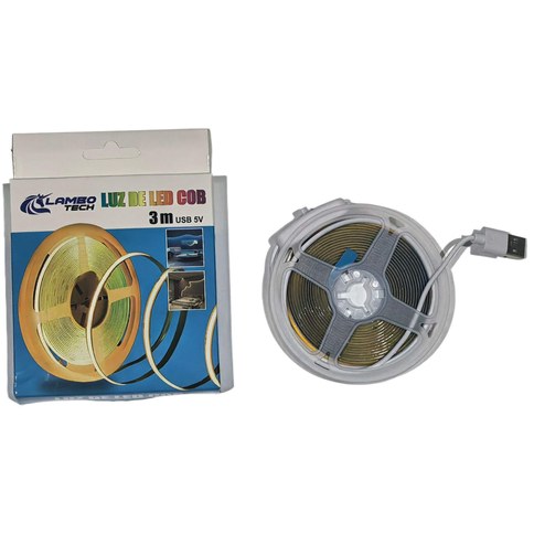 TIRA LED COB CALIDA USB 5v LAMBO TECH 3m 100u｜暖白光 COB LED 灯条 USB 5V Lambo Tech 3米（100件）