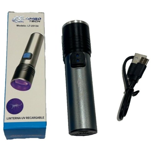 LINTERNA UV RECARGABLE LAMBO TECH LT-25134 12cm 240u｜LAMBO TECH LT-25134 可充电紫外线手电筒，12厘米（240件）