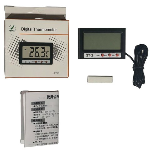TERMOMETRO DIGITAL LCD TEMPERATURA DUAL ST-2 200u｜ST-2 双温液晶数字温度计（200件）