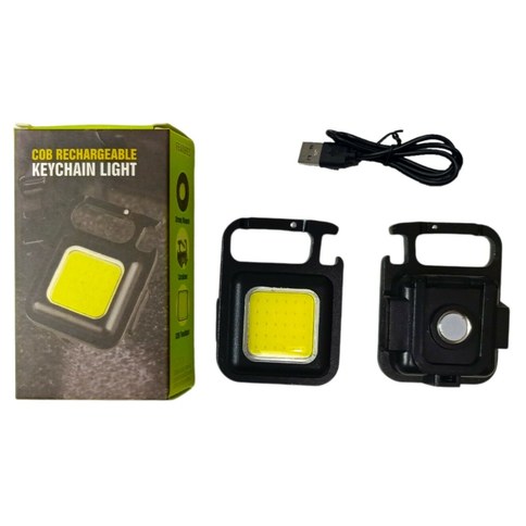 LINTERNA LLAVERO PORTATIL CON IMAN SOPORTE USB RECARGABLE 6*5cm 240u｜便携式钥匙扣手电筒，带磁性支架，USB 充电，6*5cm（240件）
