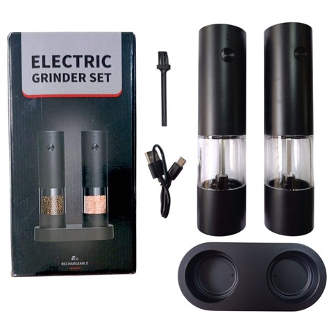 KIT MOLINILLO ELECTRICO SAL y PIMIENTA RECARGABLE 25u｜可充电电动盐和胡椒研磨器套装（25件）