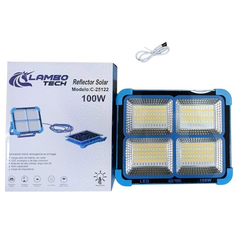 REFLECTOR LED SOLAR LAMBO TECH C-25122 100w 20u｜LAMBO TECH C-25122 100W 太阳能 LED 泛光灯（20件）