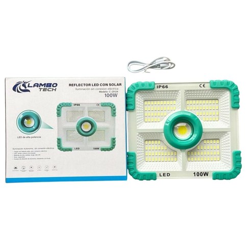 REFLECTOR LED SOLAR IP66 LAMBO TECH C-25124 100w 40u｜LAMBO TECH C-25124 100W IP66 太阳能 LED 泛光灯（40件）