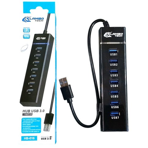 HUB USB3.0 7 PUERTOS 5Gbps LAMBO TECH USB-07 300u｜LAMBO TECH USB-07 7口USB 3.0集线器 5Gbps（300件）