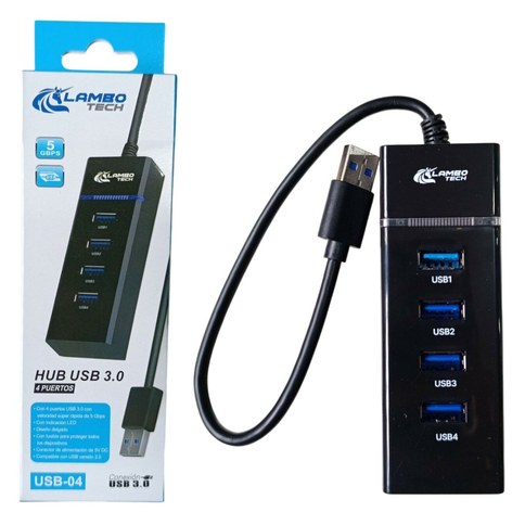 HUB USB3.0 4 PUERTOS 5Gbps LAMBO TECH USB-04 300u｜Lambo Tech USB-04 4端口5Gbps USB 3.0集线器（300件）