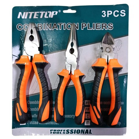 KIT PINZAS ALICATE UNIVERSAL PUNTA HJW TOOLS x3pcs 36u｜HJW TOOLS 通用尖嘴钳套装 x3 件（36件）