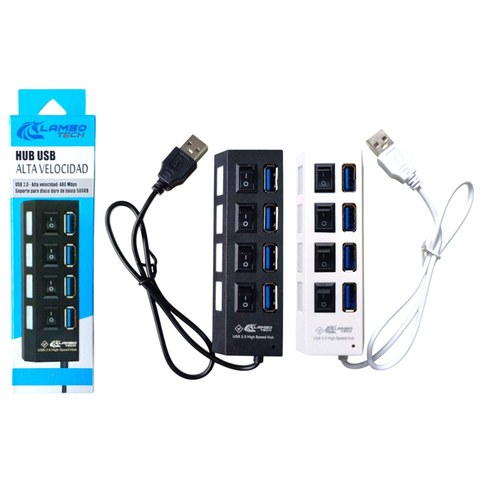 HUB USB ALTA VELOCIDAD 4 PUERTOS 480Mbps LAMBO TECH 300u｜LAMBO TECH 4端口480Mbps高速USB集线器（300件）