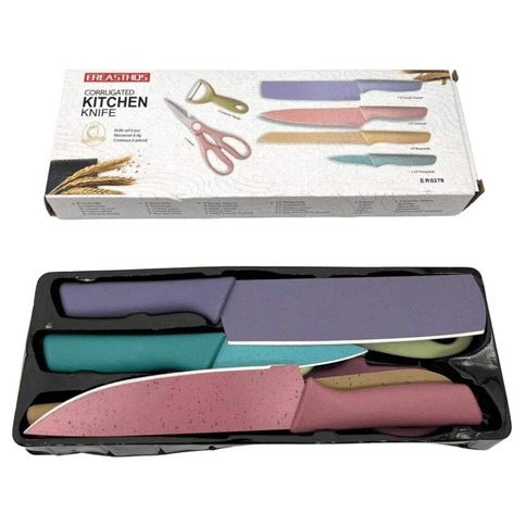 SET DE 4 CUCHILLOS PELADOR TIJERA EREASTHQS ER0278 LAMBO TECH 100u｜LAMBO TECH ER0278 四件套削皮器和剪刀套装（100件）