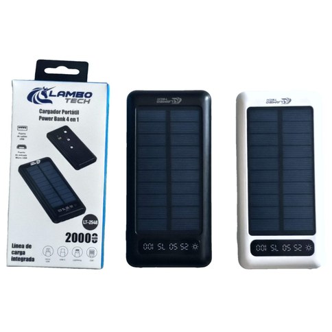 CARGADOR PORTATIL POWER BANK SOLAR 4en1 LAMBO TECH LT-2548 20000mAh 100u｜LAMBO TECH LT-2548 四合一太阳能移动电源 20000mAh 便携式充电器（100件）