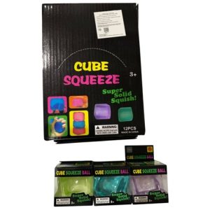 SQUISHY CUBO TRANSPARENTE 5cm 144u｜透明捏捏玩具立方体（5厘米）（144件）