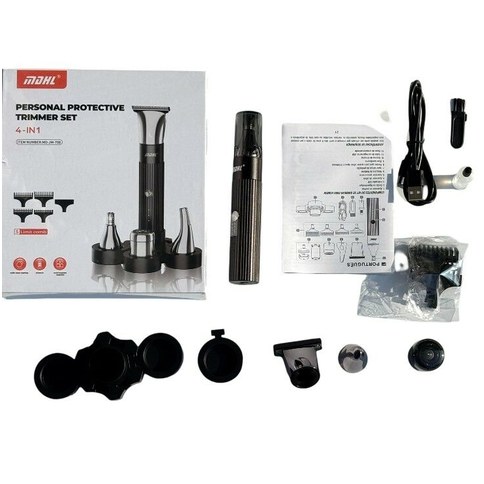 KIT ASEO 4en1 MDHL JM-708 AFEITADORA DEPILADORA FACIAL CORPORAL RECARGABLE 40u｜四合一美容套装MDHL JM-708 可充电式面部及身体剃毛器和脱毛器 40 件装（40件）