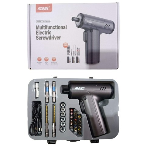 KIT DESTORNILLADOR ELECTRICO MDHL MD-8728 RECARGABLE x29pcs 20u｜MDHL MD-8728 可充电电动螺丝刀套装（20件）