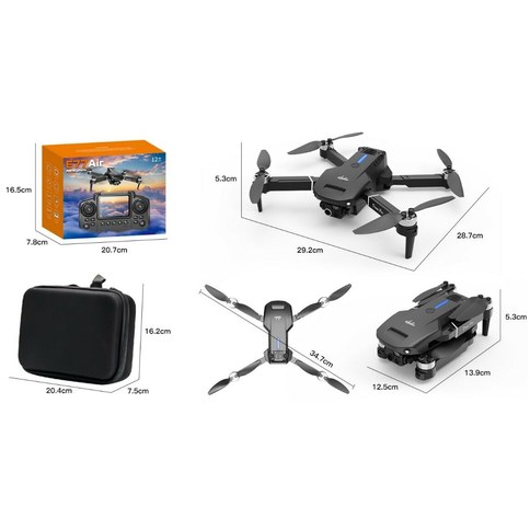 DRON E77Air CAMARA DUAL 4K EVITA OBSTACULOS CONTROL REMOTO c/VISOR 36u｜E77 空中无人机，配备 4K 双摄像头、避障功能、遥控器和显示屏（36件）