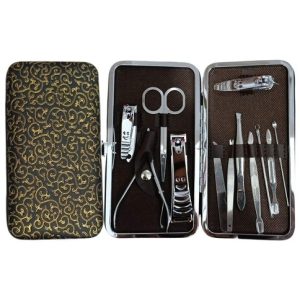 SET ESTUCHE MANICURA PEDICURA ALICATE CORTA UÑAS TIJERA PINZA x12pcs 120u｜修甲修脚套装，包含指甲钳、剪刀和镊子（12 件套（120件）