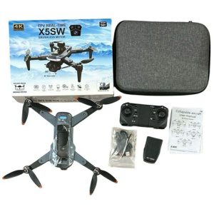DRON X5SW CAMARA DUAL 4K 480P 900mAh/9m EVITA OBSTACULOS CONTROL REMOTO c/SOPORTE 24u｜X5SW无人机，配备双摄像头、4K/480P视频拍摄、900mAh电池、9米飞行距离、避障功能、遥控器和支架（24件）