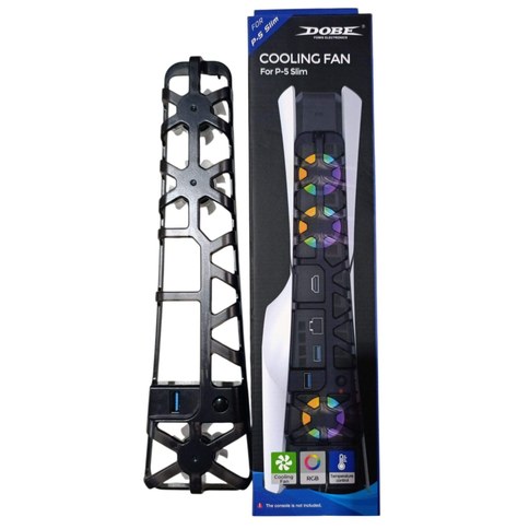 VENTILADOR COOLER p/PS5 Slim DOBE TP5-3538S LED REGB USB 84u｜适用于 PS5 Slim 的 DOBE TP5-3538S LED 背光 USB 散热风扇（84件）