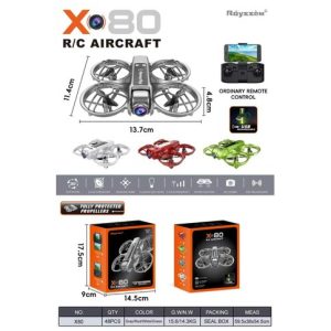 DRONE RAYSSEM X80 RC AIRCRAFT MOTOR BRUSHLESS CAMARA CONTROL REMOTO 48u｜Rayssem X80 遥控飞行器无人机，带无刷电机、摄像头和遥控器（48件）