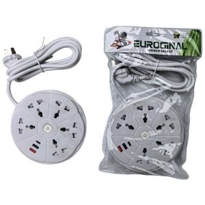 ZAPATILLA ALARGUE EUROGINAL REDONDO LT-25AL24 5 TOMAS + 2 USB + 1 TipoC 2m 60u｜欧式圆形延长线 LT-25AL24 5个插座 + 2个USB接口 + 1个Type-C接口 2米（60件）