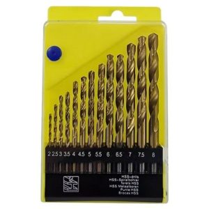 SET MECHAS ACERO RAPIDO CHAPADA EN TITANIO 1.5-6.5mm x13pcs 100u｜钛涂层高速钢钻头套装 1.5-6.5毫米 x13件（100件）