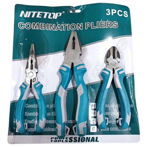 KIT PINZAS ALICATE UNIVERSAL PUNTA HJW TOOLS x3pcs 36u｜HJW Tools 通用尖嘴钳套装（3 件套，36 件装）（36件）