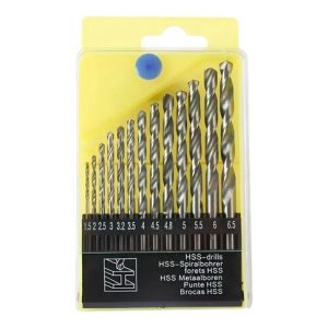 SET MECHAS ACERO RAPIDO 1.5-6.5mm x13pcs 100u｜高速钢钻头套装 1.5-6.5mm x13件（100件）