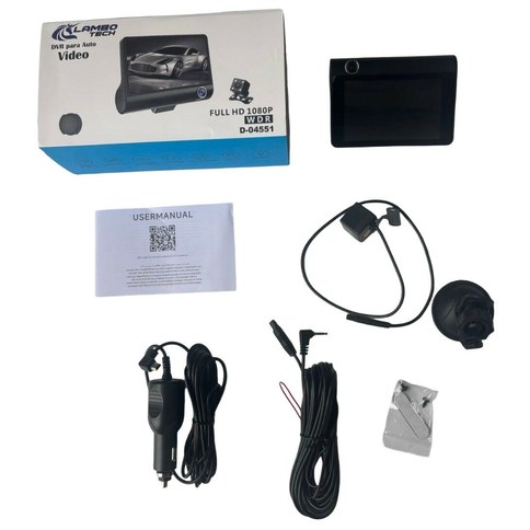 VIDEOCAMARA DVR PARA AUTO LAMBO TECH D-04551 3 CAMARAS 50u｜LAMBO TECH D-04551 车载行车记录仪（带 3 个摄像头）（50件）