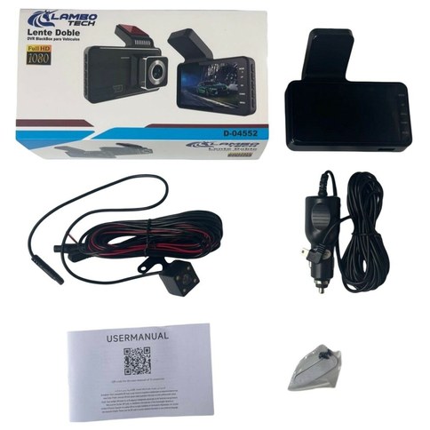 VIDEOCAMARA DVR PARA AUTO LAMBO TECH D-04552 2 CAMARAS 50u｜LAMBO TECH D-04552 车载行车记录仪（带 2 个摄像头）（50件）