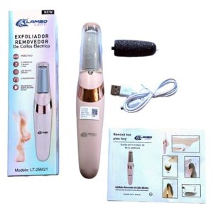 REMOVEDOR EXOLIADOR DE CALLOS ELECTRICO c/2 CABEZALES LAMBO LADY LT-25M21 RECARGABLE 200u｜Lambo Lady LT-25M21 充电式电动去茧器（含 2 个刀头）（200件）