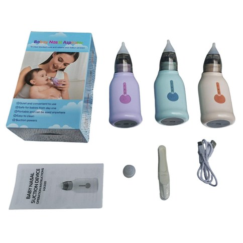 ASPIRADORA NASAL ELECTRICO p/BEBES HX500 SACA MOCOS RECARGABLE 80u｜电动鼻腔喷雾婴儿专用吸尘器 HX500 可吸除鼻涕 可替换吸嘴（80件）