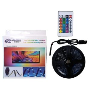 TIRA LED RGB BLUETOOTH p/TV c/CONTROL REMOTO+APP USB LAMBO TECH D-04589 2m 100u｜蓝牙RGB LED电视灯条 带遥控器+USB APP LAMBO TECH D-04589 2米（100件）