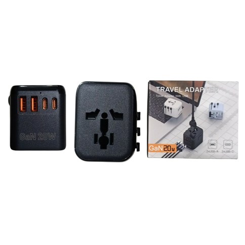 ADAPTADOR ENCHUFE UNIVERSAL VIAJERO OL-A10-PQ20 2 USB + 2 USB-C 100u｜OL-A10-PQ20 通用旅行插头适配器（2个USB接口 + 2个USB-C接口），共（100件）