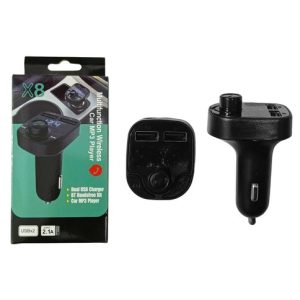 CARGADOR ADAPTADOR BLUETOOTH P/AUTOS X8 MP3 2 PUERTOS USB DESARMADO 400u｜车载蓝牙适配器充电器 X8 MP3 双 USB 接口 散装（400件）