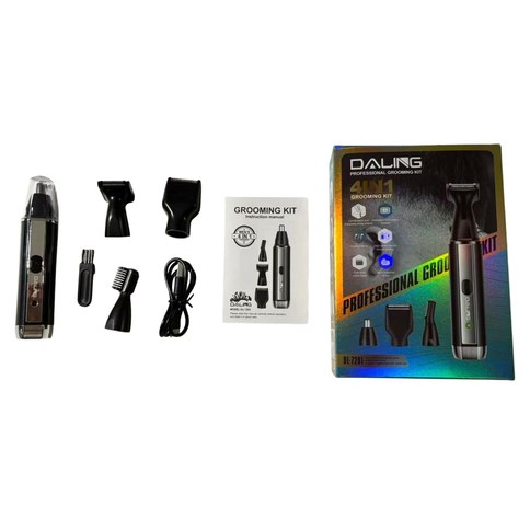 KIT ASEO 4en1 DALING DL-7201 DEPILADOR FACIAL NARIZ RECARGABLE 100u｜Daling DL-7201 四合一洗漱套装 可充电式鼻部/面部脱毛器（100件）