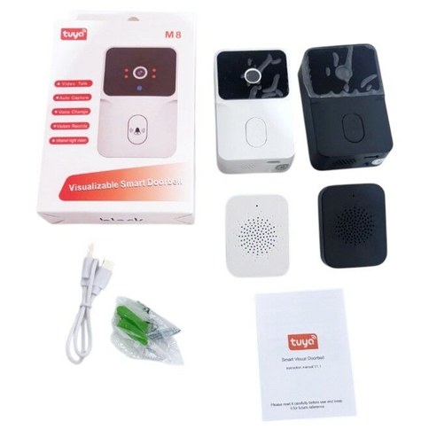 TIMBRE PORTERO INALAMBRICO TUYA M8 RECARGABLE 100u｜涂鸦 M8 可充电无线门铃（100件）