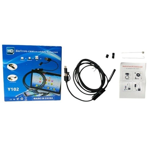 CÁMARA ENDOSCOPIO 3en1 TIPOC/ANDROID/PC 5m DESARMADA 240u｜三合一内窥镜摄像头（Type-C/安卓/PC）5m（拆卸式）（240件）