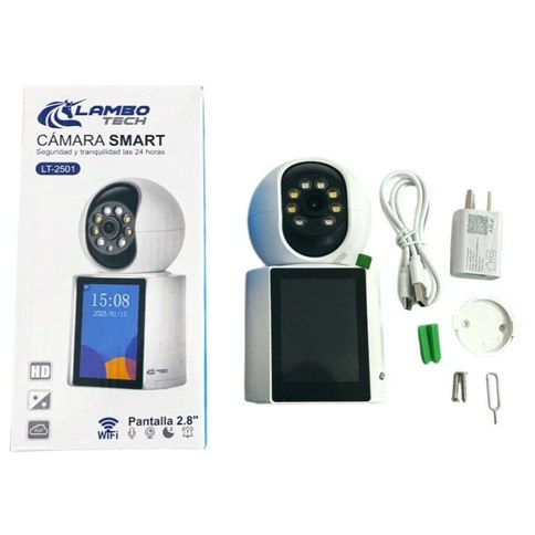 CAMARA SMART CON VIDEOLLAMADA y PANTALLA HD 2.8PULGADA WiFi LAMBO TECH LT-2501 50u｜Lambo Tech LT-2501 智能摄像头，带视频通话功能和 2.8 英寸高清屏幕，支持 WiFi（50件）